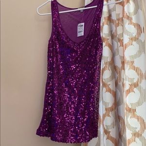 Purple sparkle tank top